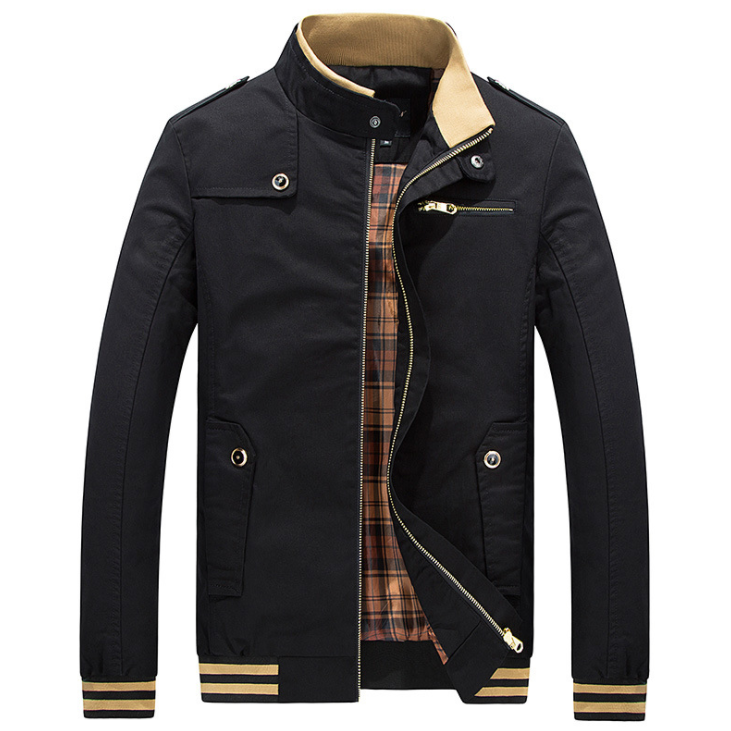 Dropshipping Automne Marque Veste Hommes Mode Mâle Chaqueta Hombre Solide Stand Col Fermeture Éclair de Haute Qualité Veste Manteaux Hommes