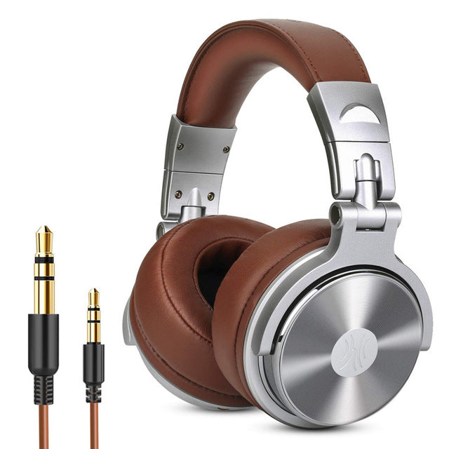 Headphones With Head Mounted Wired Sound Card Monitor