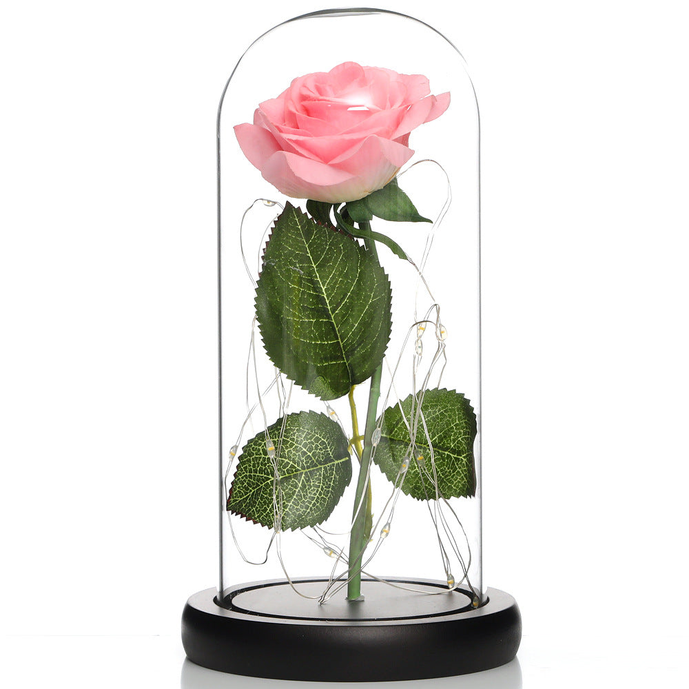 Glass Shade Rose Lamp