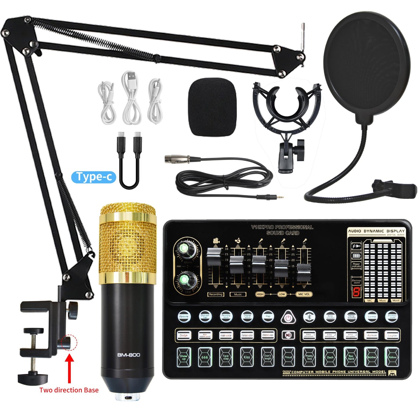 Bm800 Sound Card Set Microphone Stand Cell Phone Sound Card Set