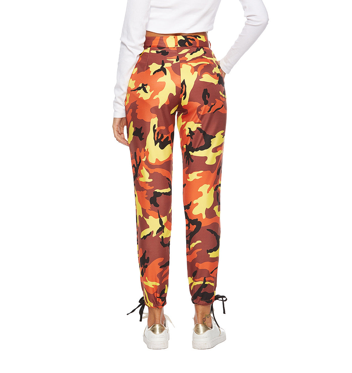 HEYounGIRL Orange Camouflage Hosen Frauen Jogginghose Lila Rosa Camo Hosen Pantalon Femme Hosen Cargo-Harem Pantalones Mujer