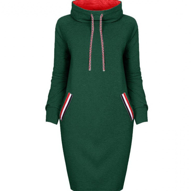 Autumn winter dress Long sleeve vestidos Casual party dresses vestido de festa women dress plus size High collar robe femme