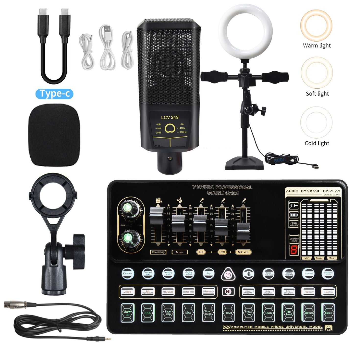 Bm800 Sound Card Set Microphone Stand Cell Phone Sound Card Set